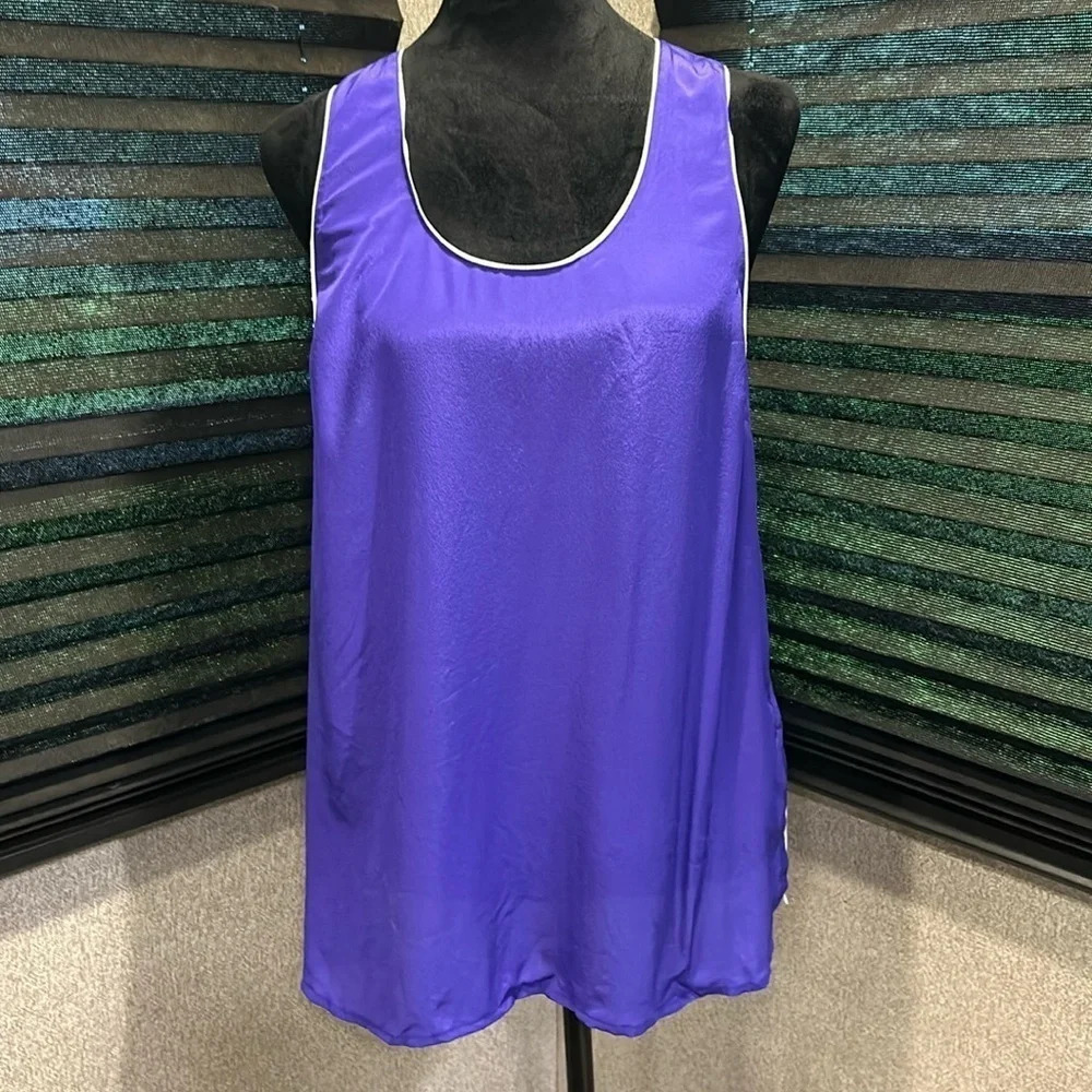 Maeve by Anthropology Women’s Royal Blue‎ High/low Tank 100% Silk Size 12 NWT